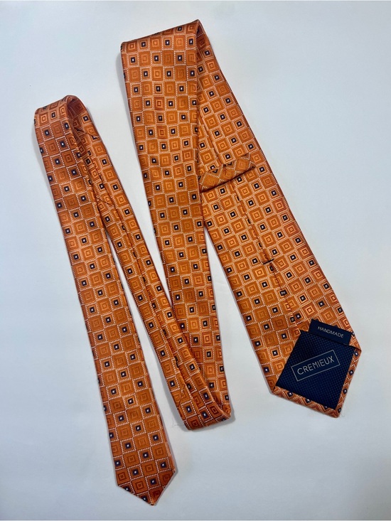 Daniel Cremieux Other - Daniel Cremieux Silk Tie Orange Geometric 59”